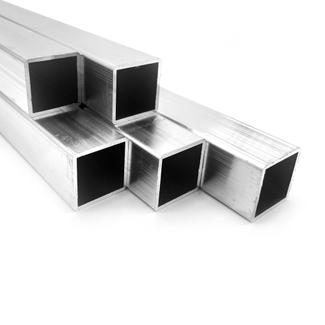 Vierkante aluminium buis - zilver