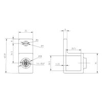 Rohrverbinder Ösenteil mit Einzellasche - quadratisch - 25 mm Rohrverbinder Ösenteil mit Einzellasche - quadratisch - 25 mm