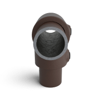Buiskoppeling Kort T-stuk - vintage bruin-C / 33,7 mm