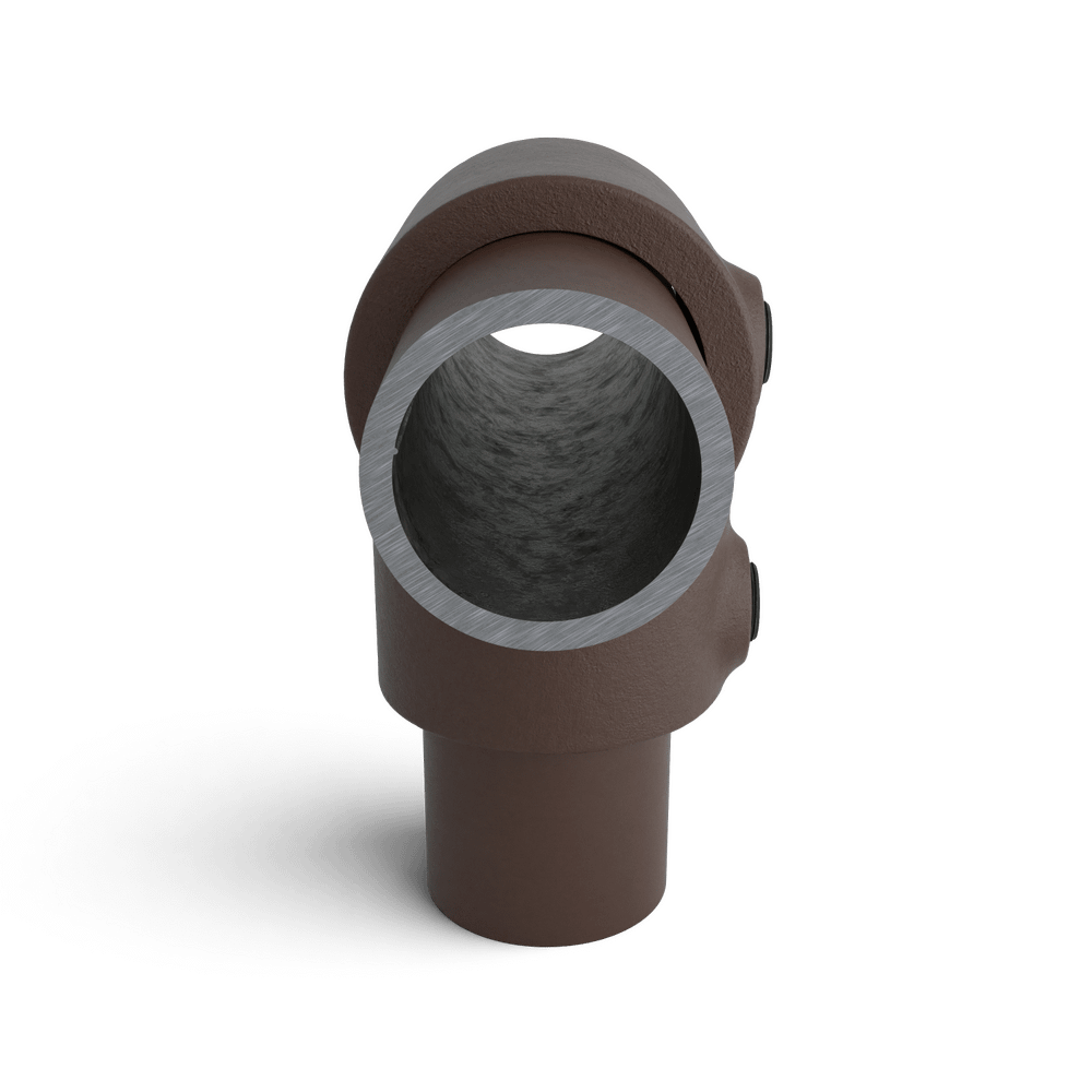 Buiskoppeling Kort T-stuk - vintage bruin-C / 33,7 mm