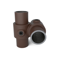 Buiskoppeling Kruisstuk 90° - vintage bruin-B / 26,9 mm