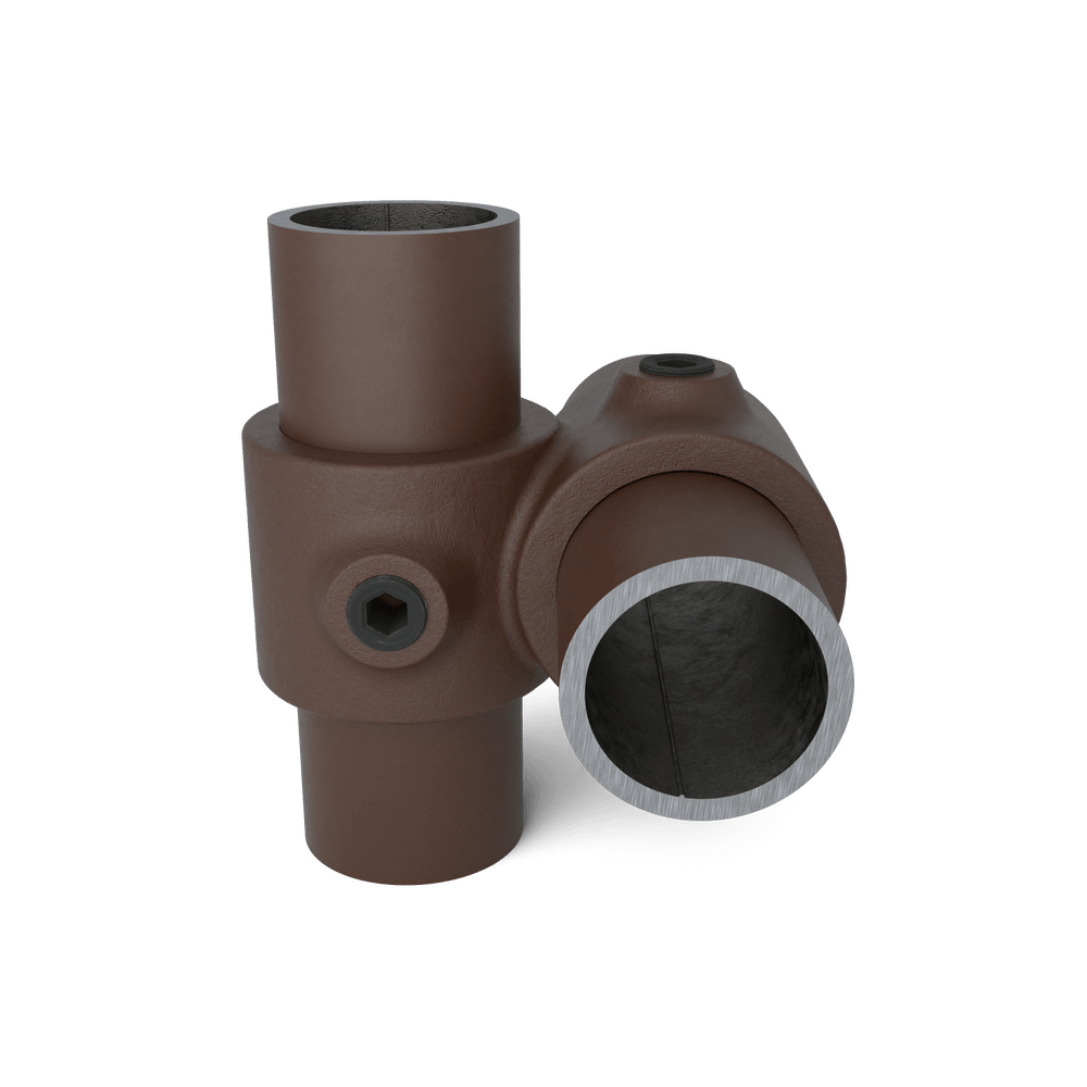 Buiskoppeling Kruisstuk 90° - vintage bruin-B / 26,9 mm