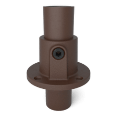 Buiskoppeling Ronde voetplaat met doorloop - vintage bruin