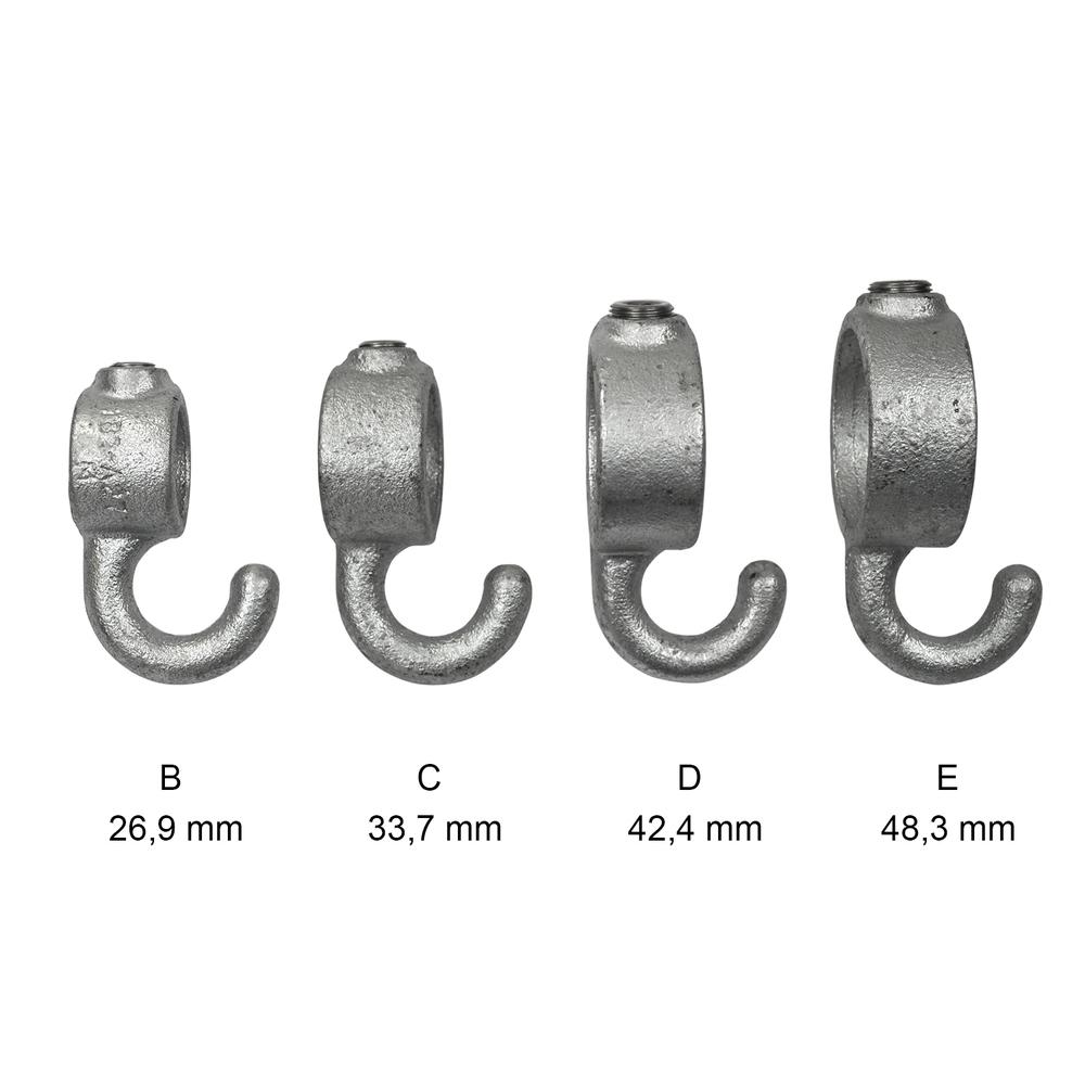 Rohrverbinder Stellring mit Haken-E / 48,3 mm