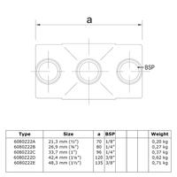 Karton Rohrverbinder Kreuzstück durchgehend - Schwarz-A / 21,3 mm (80 Stück)