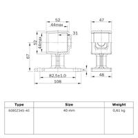 Doos Leuningdrager - zwart - vierkant - 40 mm (25 stuks)