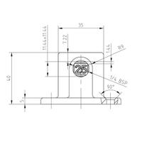 Buiskoppeling Vierkante voetplaat met doorloop - vierkant - 25mm Buiskoppeling Vierkante voetplaat met doorloop - vierkant - 25mm