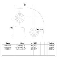 Karton Rohrverbinder Bogen 90° variabler Winkel 0°-11°-C / 33,7 mm (40 Stück)