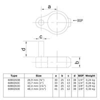 Buiskoppeling Scharnierpen - zwart-D / 42,4 mm