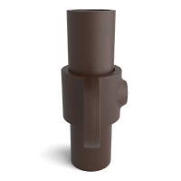 Buiskoppeling Dubbel oogdeel in 1 lijn - vintage bruin-B / 26,9 mm