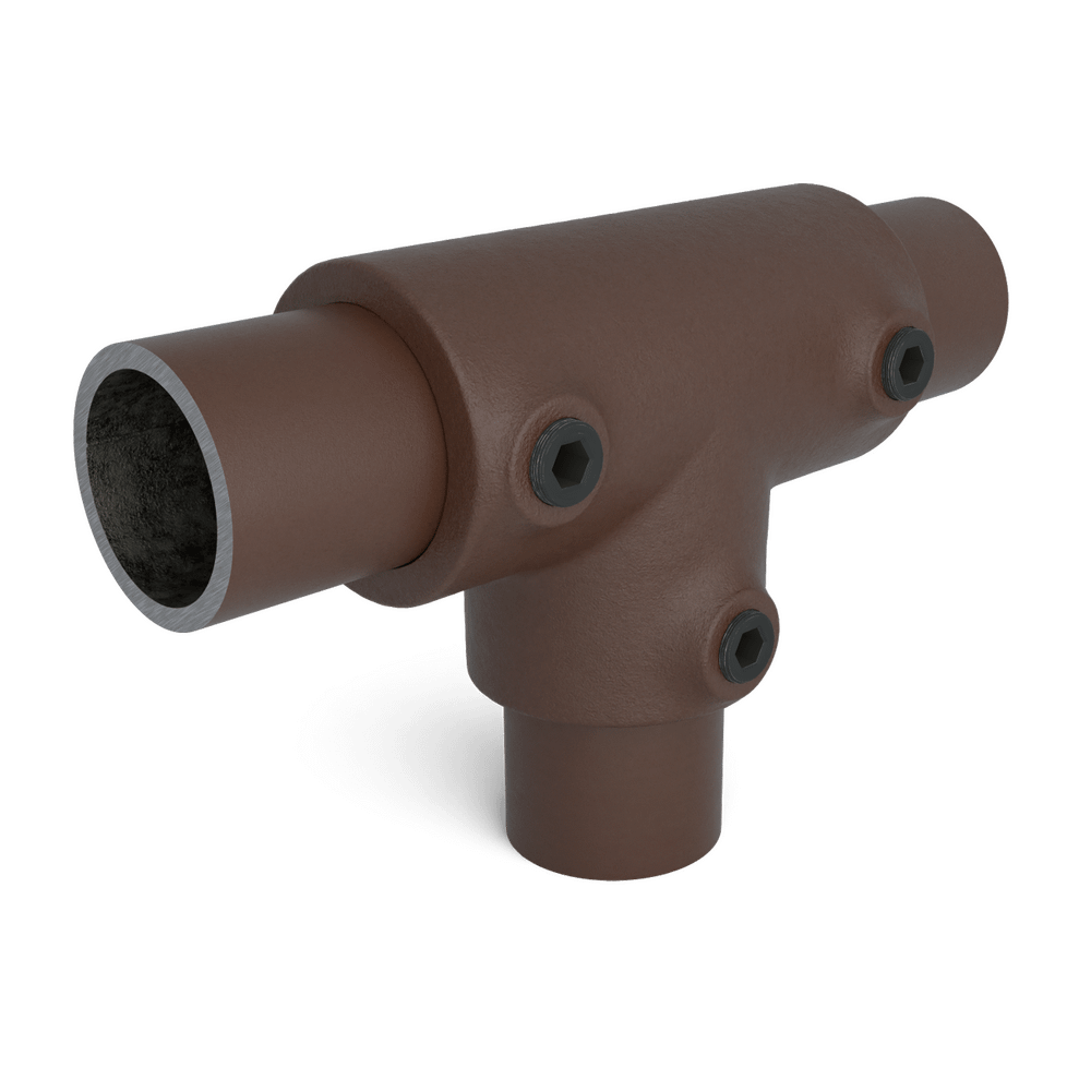 Buiskoppeling Lang T-stuk - vintage bruin-B / 26,9 mm