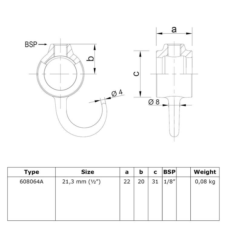 Karton Rohrverbinder Garderobenhaken-D / 42,4 mm (120 Stück)