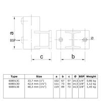 Buiskoppeling Boeiboordbevestiging horizontaal-D / 42,4 mm