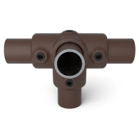 Buiskoppeling T-stuk met zij-uitgang - vintage bruin-B / 26,9 mm