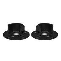 Karton Rohrverbinder Fußplatte rund mit Einlage (Set) - Schwarz-C / 33,7 mm (20 Stück)