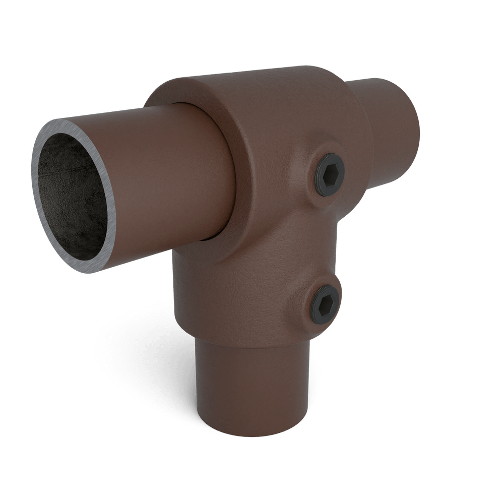 Buiskoppeling Kort T-stuk - vintage bruin-C / 33,7 mm