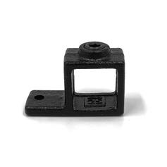 Karton Rohrverbinder Ösenteil mit Einzellasche – Schwarz – quadratisch - 25 mm (150 Stück)