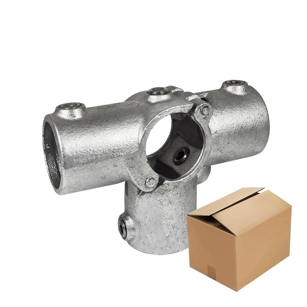 Karton Rohrverbinder offenes klappbares T-Stück mit Seitenausgang-E / 48,3 mm (18 Stück)