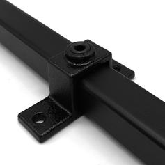 Karton Rohrverbinder Ösenteil mit Doppellasche – Schwarz – quadratisch - 25 mm (160 Stück)
