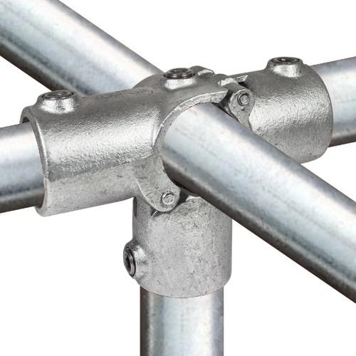 Karton Rohrverbinder offenes klappbares T-Stück mit Seitenausgang-E / 48,3 mm (18 Stück)