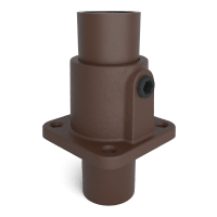 Buiskoppeling Vierkante voetplaat met doorloop - vintage bruin-B / 26,9 mm