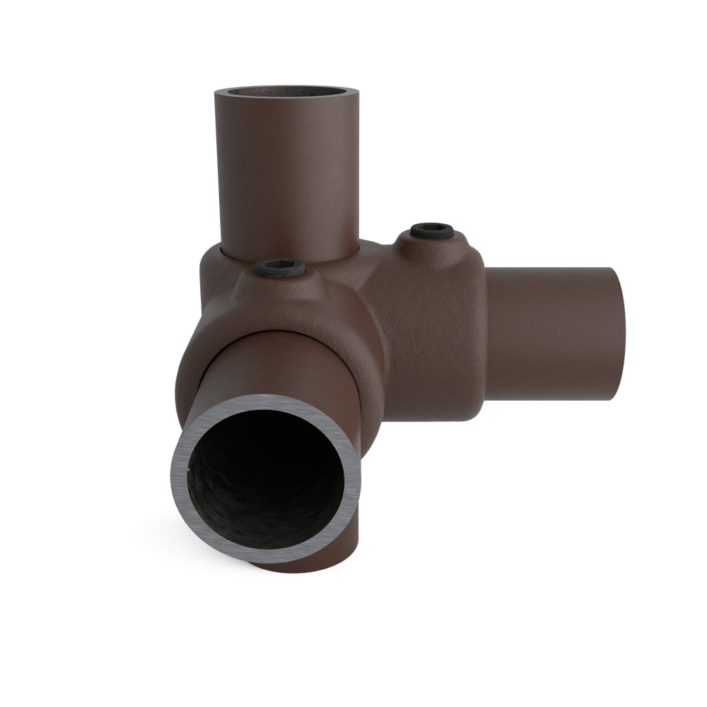 Buiskoppeling Hoekstuk doorlopende staander - vintage bruin