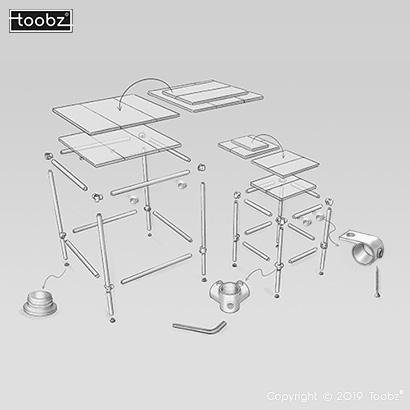 Tafel en Barkruk Newcastle: 33,7mm / zwart