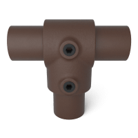 Buiskoppeling Kort T-stuk - vintage bruin-C / 33,7 mm