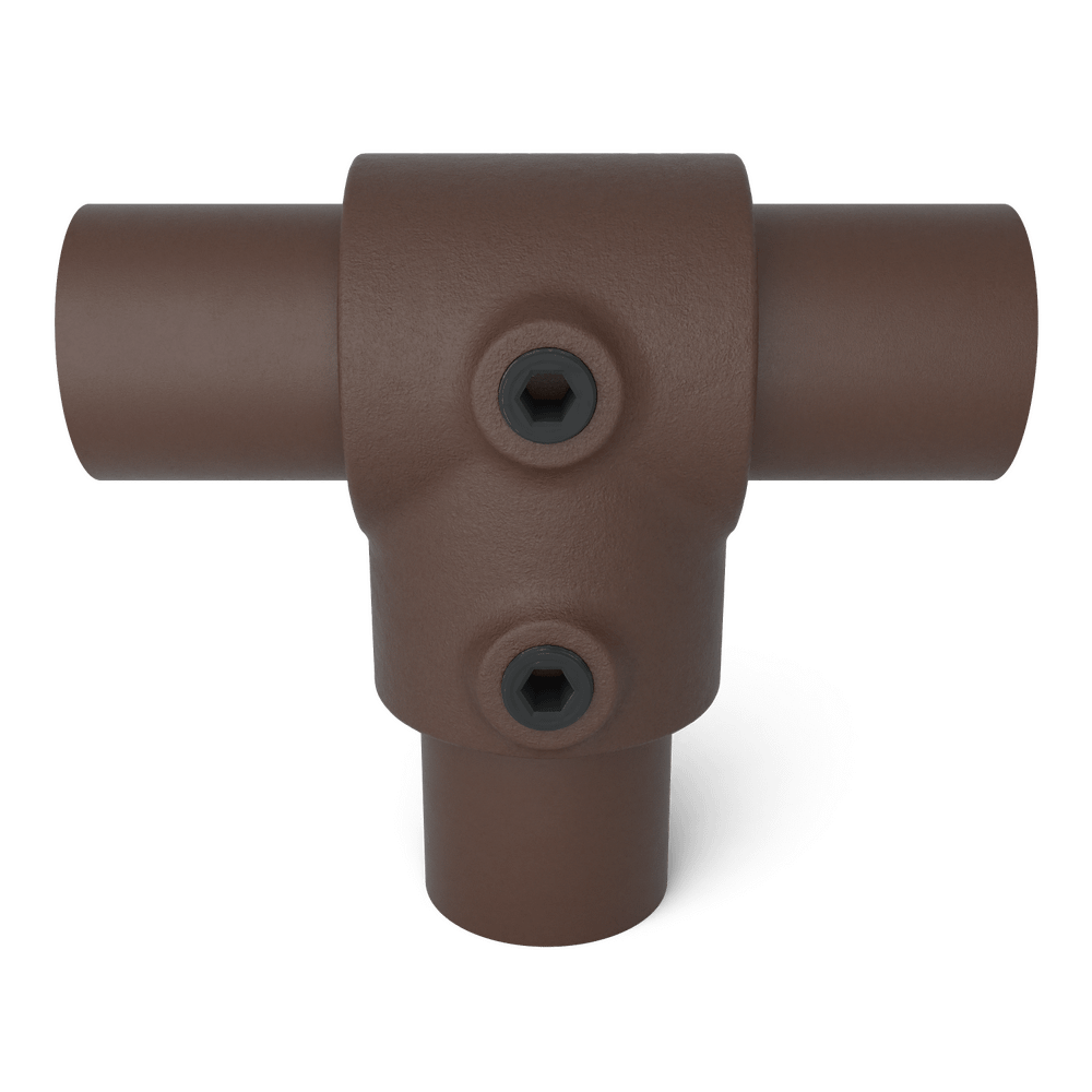 Buiskoppeling Kort T-stuk - vintage bruin-C / 33,7 mm