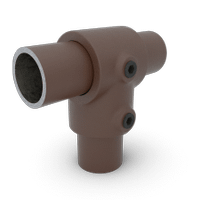 Buiskoppeling Kort T-stuk - vintage bruin-B / 26,9 mm