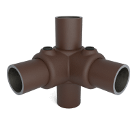 Buiskoppeling Hoekstuk doorlopende staander - vintage bruin