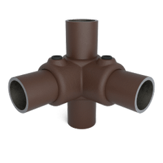 Buiskoppeling Hoekstuk doorlopende staander - vintage bruin