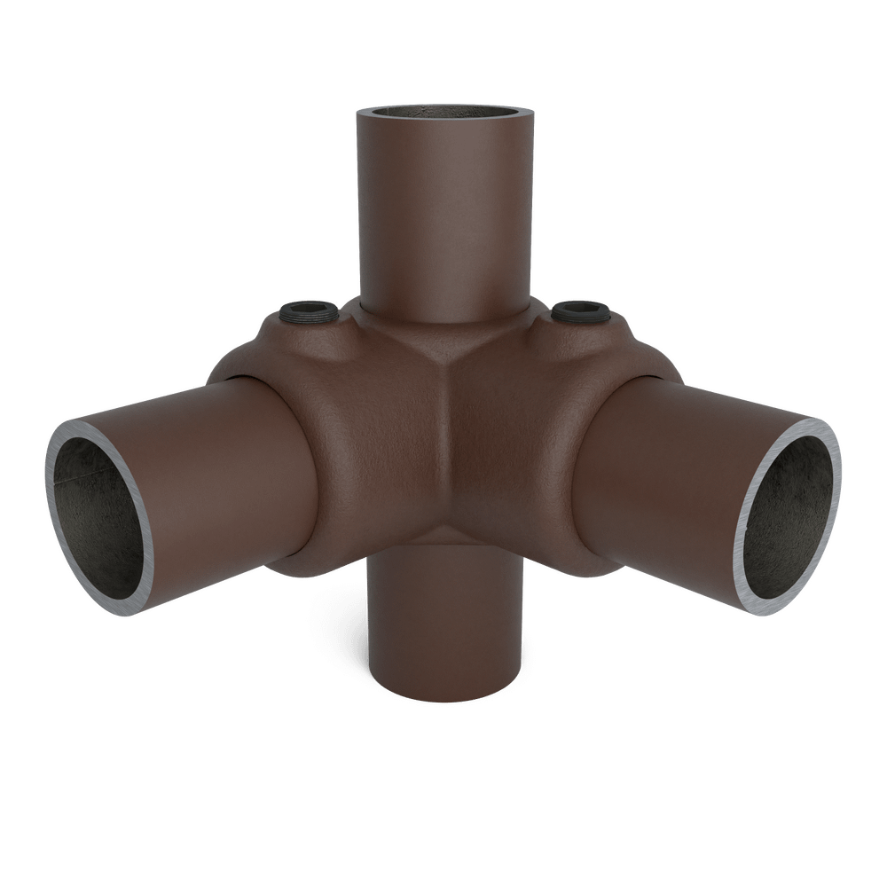 Buiskoppeling Hoekstuk doorlopende staander - vintage bruin