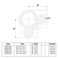 Buiskoppeling Drieweg kniestuk 90° - zwart-E / 48,3 mm