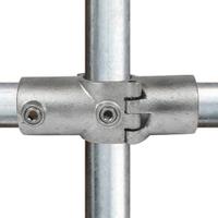 Rohrverbinder offenes klappbares Kreuzstück einseitig-E / 48,3 mm Rohrverbinder offenes klappbares Kreuzstück einseitig-E / 48,3 mm