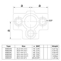Rohrverbinder T-Stück für Stützrohr-F / 60,3 mm