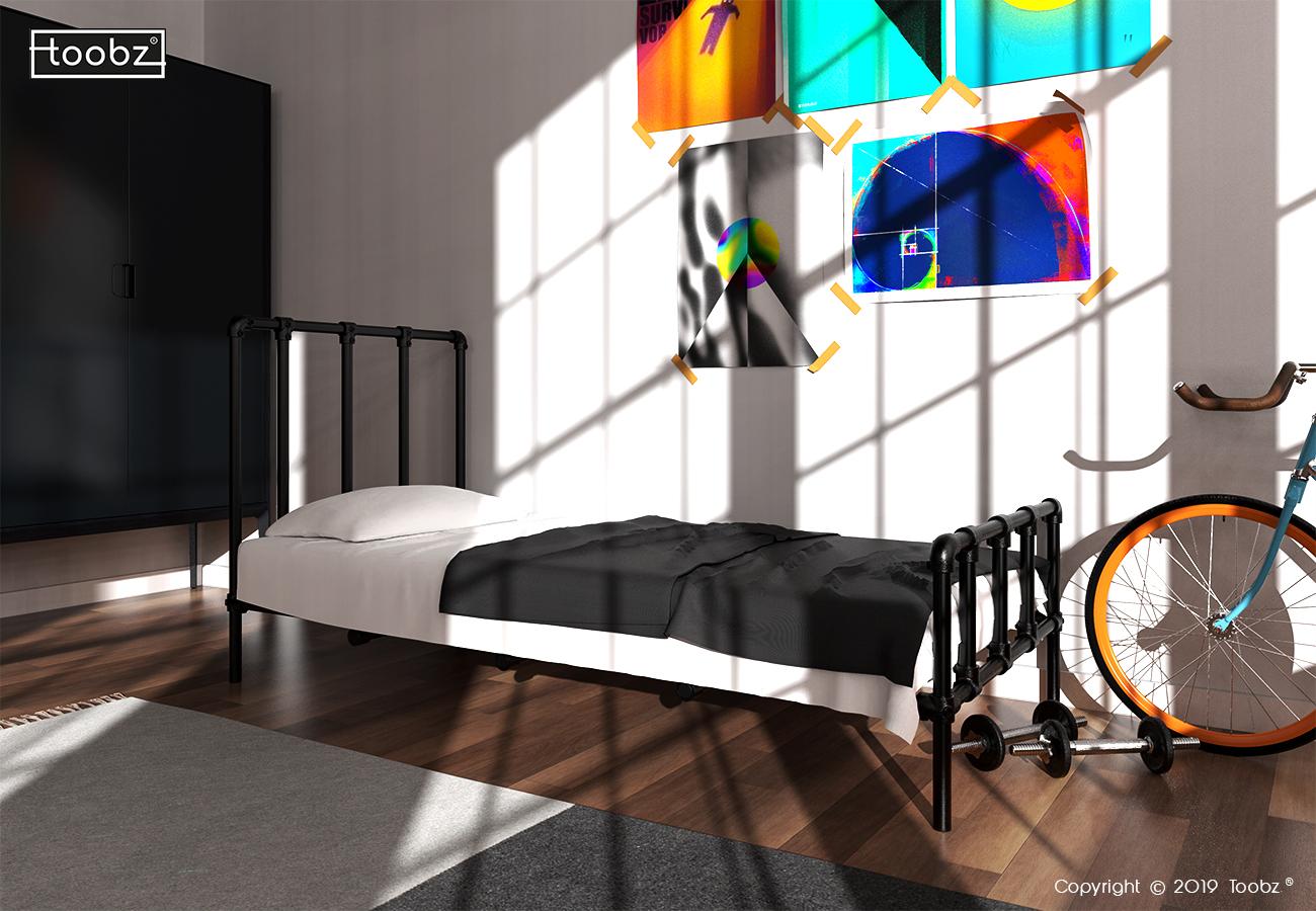 Bett Bochum: XL / 33,7mm / schwarz