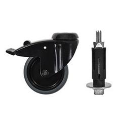 Zwenkwiel (zwart) met rem en expander - 100mm diameter-B / 26,9 mm