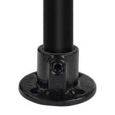 Rohrverbinder Fußplatte rund - Schwarz-D / 42,4 mm