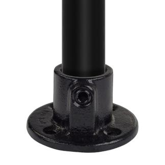 Rohrverbinder Fußplatte rund - Schwarz-C / 33,7 mm