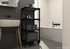 Badkamertrolley Brighton: 26,9mm / zwart