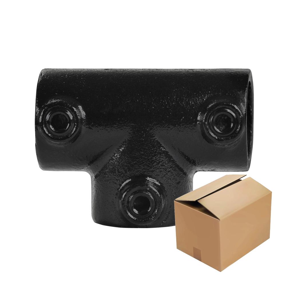 Karton Rohrverbinder T-Stück lang - Schwarz-C / 33,7 mm (35 stück)