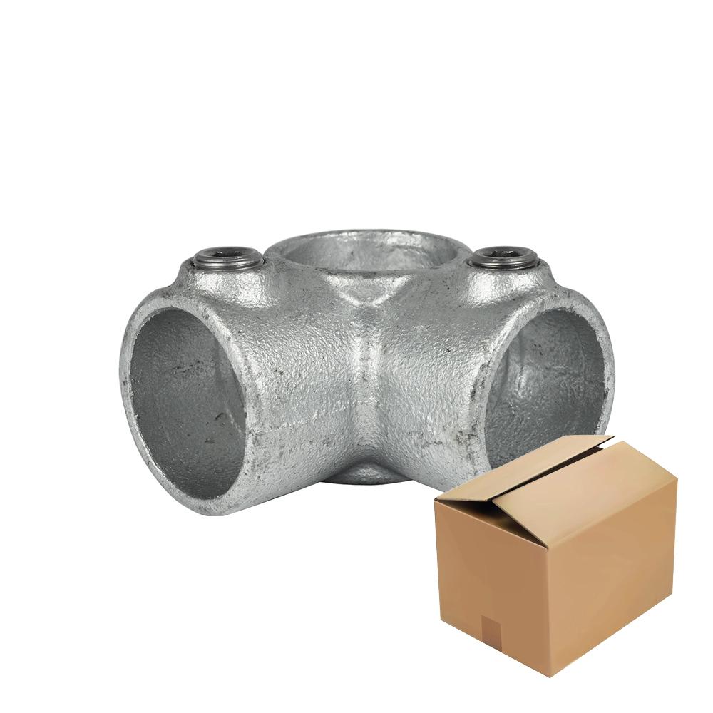 Karton Rohrverbinder Eckstück durchgehend-C / 33,7 mm (35 Stück)