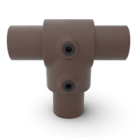 Buiskoppeling Kort T-stuk - vintage bruin-B / 26,9 mm
