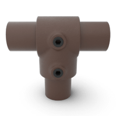 Buiskoppeling Kort T-stuk - vintage bruin-B / 26,9 mm