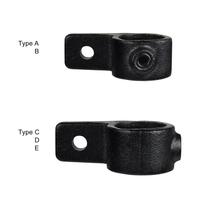 Karton Rohrverbinder Ösenteil mit Einzellasche - Schwarz-E / 48,3 mm (50 Stück)
