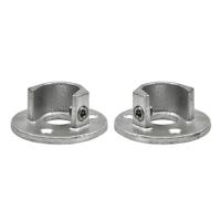 Karton Rohrverbinder Fußplatte rund mit Einlage (Set)-B / 26,9 mm (30 Stück)
