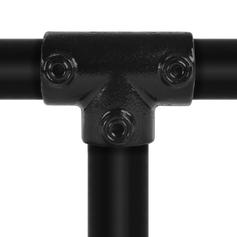 Rohrverbinder T-Stück lang - Schwarz-E / 48,3 mm