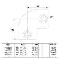 Buiskoppeling Kniestuk 90° - zwart-E / 48,3 mm