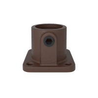 Buiskoppeling Vierkante voetplaat met doorloop - vintage bruin-B / 26,9 mm